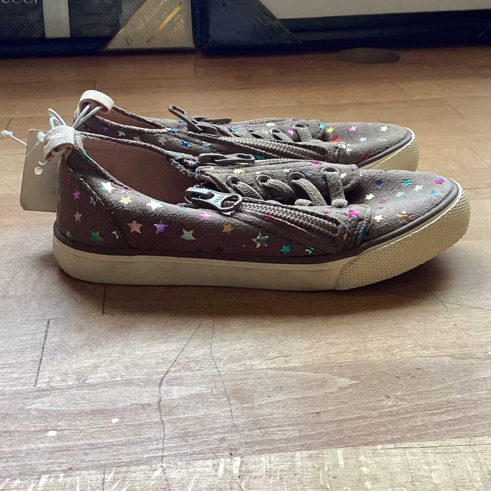 Cat & Jack Kids' Starry Zip Sneakers - Gray and Multicolor